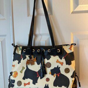 Dooney & Bourke Cream/Black Scottie Dog  Purse - Clean Inside & Out